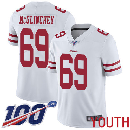 San Francisco 49ers Limited White Youth Mike McGlinchey Road NFL Jersey #69 100th Season Vapor Untouchable